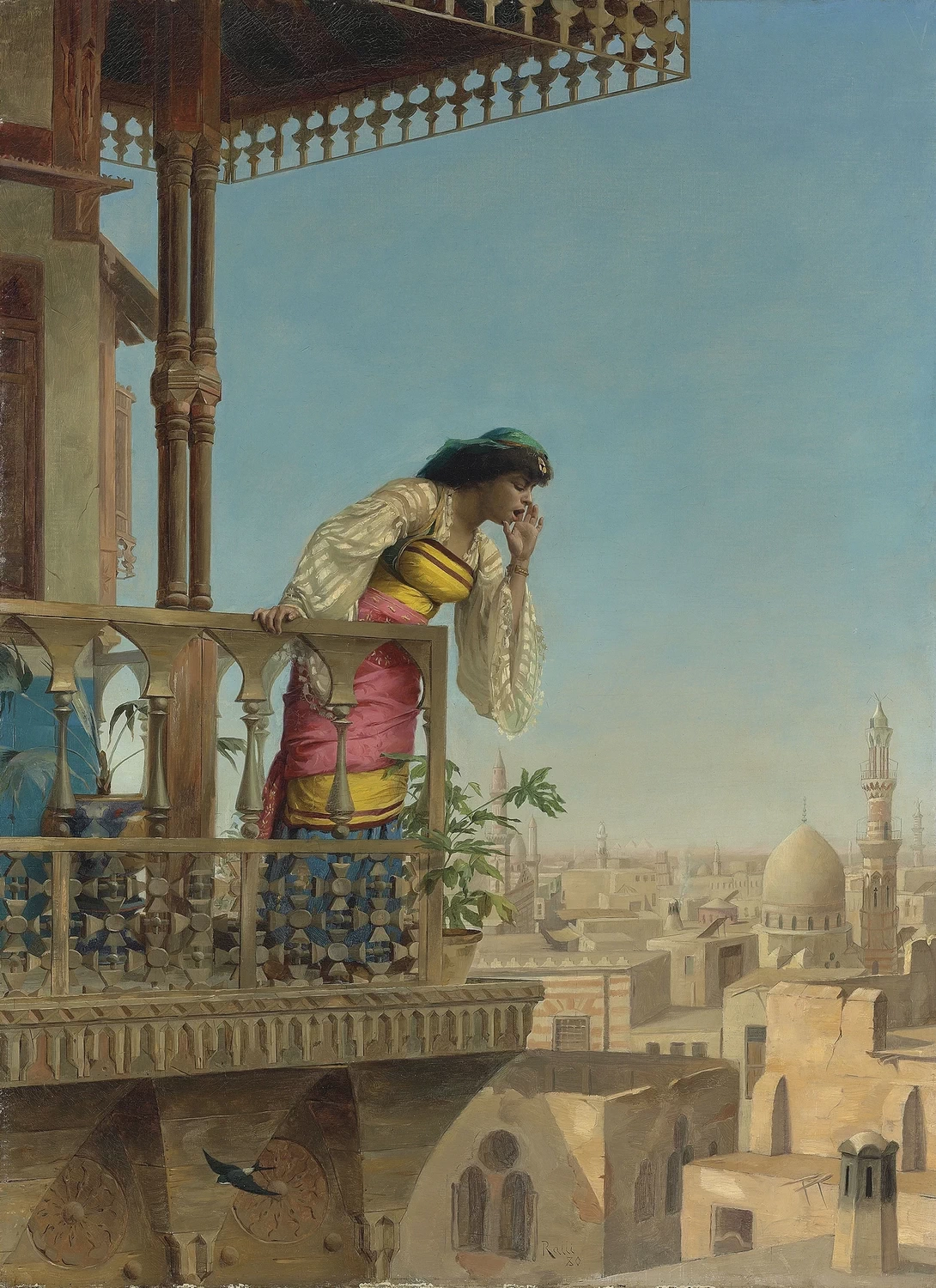 Theodoros Rallis - Sul balcone, Cairo, 1880
